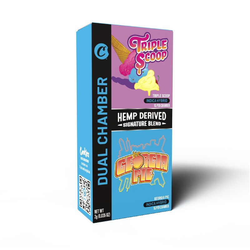 TRIPLE SCOOP & GEORGIA PIE 99% 2ML VAPE PODWÓJNA KOMORA SIGNATURE BLEND COOKIES