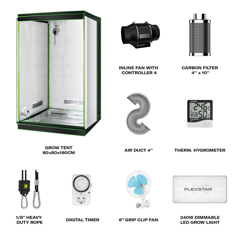 FLEXSTAR 240W ŚCIEMNIALNA LAMPA LED GROW ZESTAW UPRAWOWY