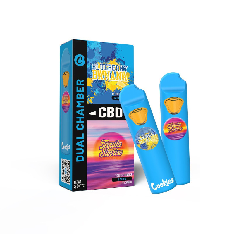 BLUEBERRY BANANA & TEQUILA SUNRISE CBD VAPE PODWÓJNA KOMORA COOKIES